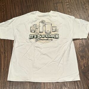 Delosol White Graphic T-Shirt “It’s 5’0clock Somewhere” - Size 2XL - New w/Tags
